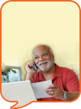 a man talking on a telephone