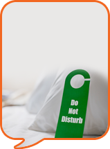 do not disturb sign on a pillow
