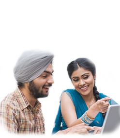 a couple with their laptop