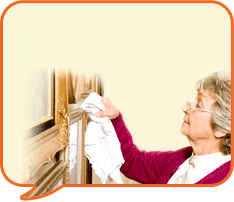 a lady dusting