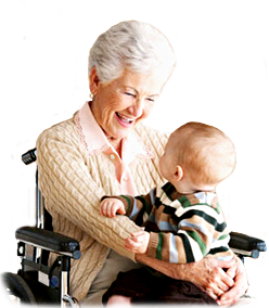 an olderwoman with her grandchild