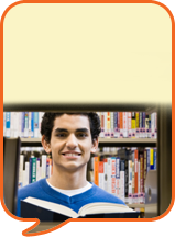 a young man in a library